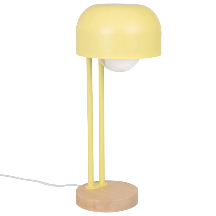 Lampe aus gelbem Metall und Holz EDANA Maisons du Monde