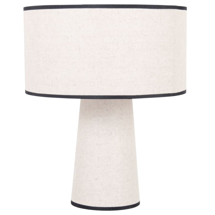 Lampe aus recyceltem beigem Polyester mit schwarzem Rand CANABASSAS Maisons du Monde