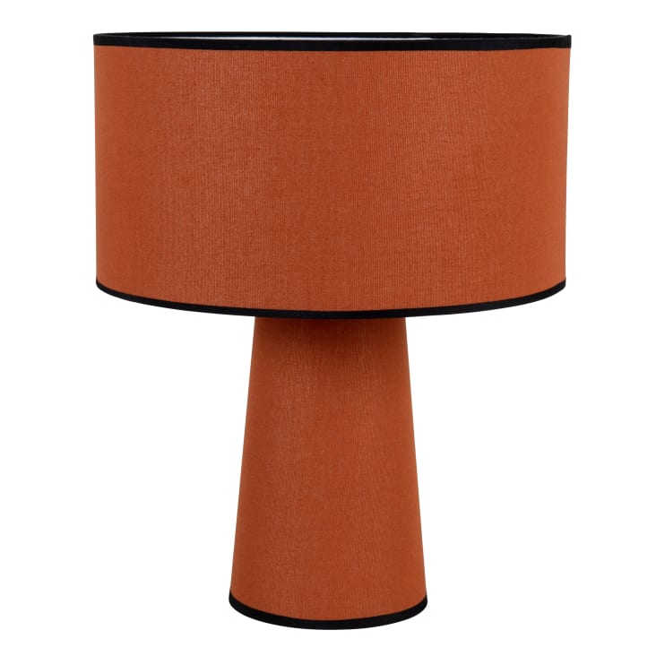 Lampe aus recyceltem terrakottafarbenem Polyester mit schwarzem Rand CANABASSAS Maisons du Monde