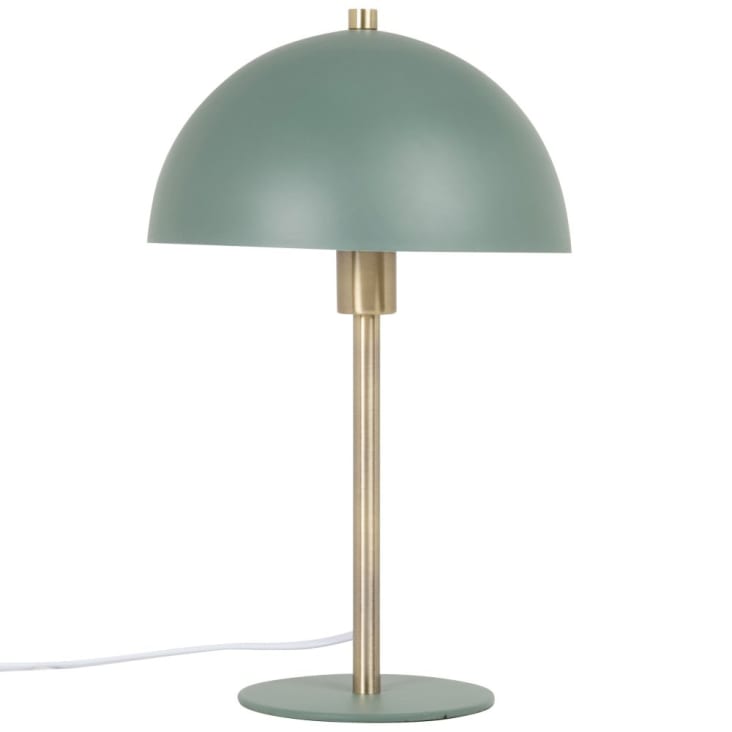 Lampe champignon en métal doré et vert