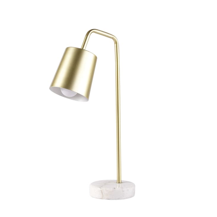 Lampe de bureau en métal doré et marbre blanc-ZEN MARKET cropped-2