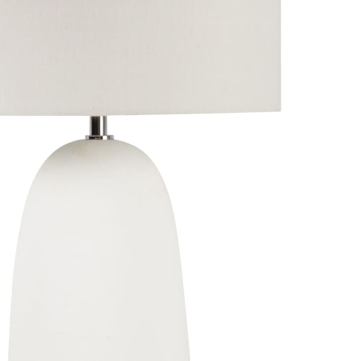 Lampe en céramique blanche et abat-jour en polyester recyclé-Jalit cropped-2