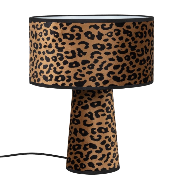 Lampe en velours à motifs léopard