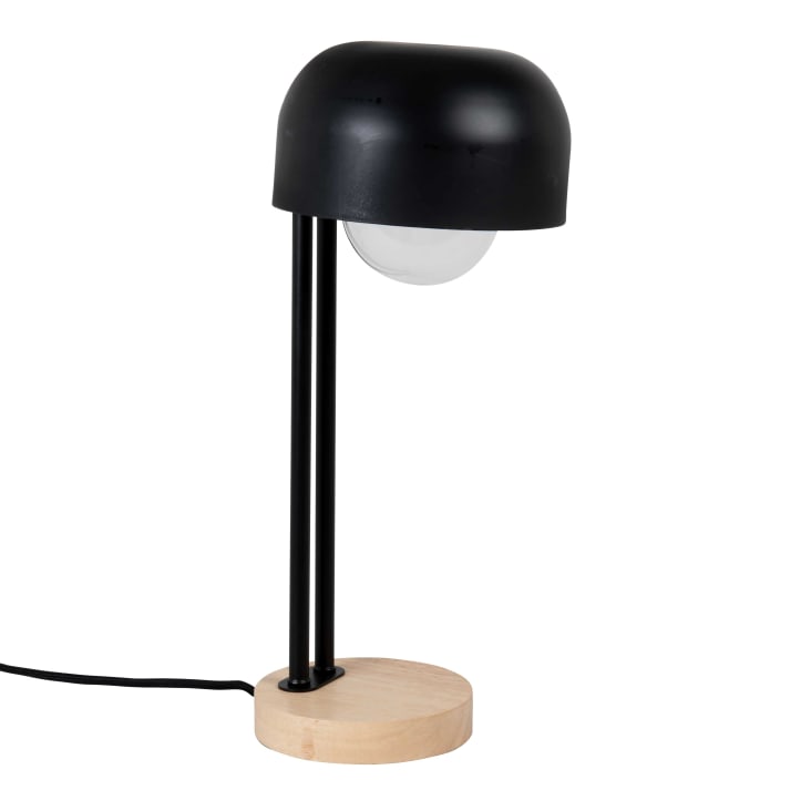 Lampe im IndustrialStil aus schwarzem Metall und Holz EDANA Maisons du Monde