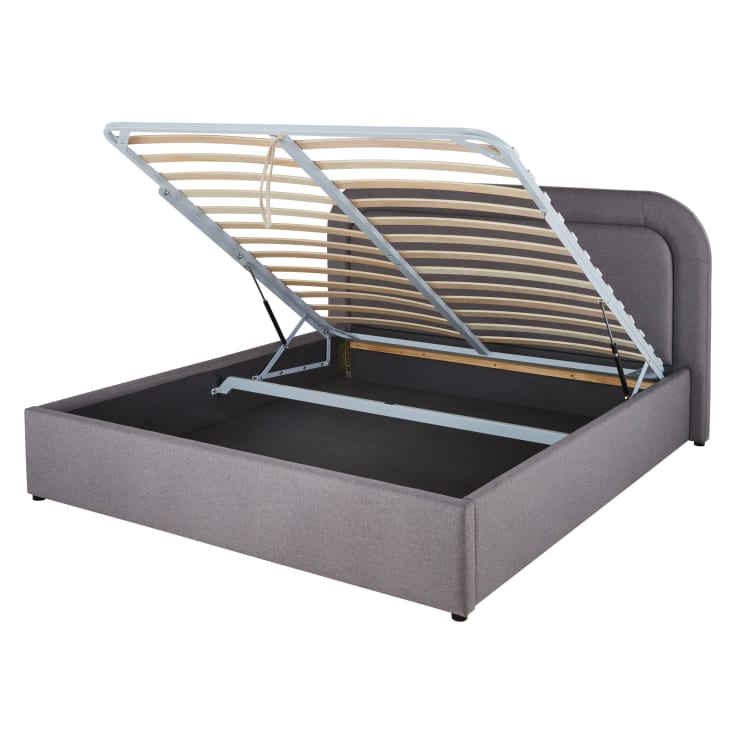 Letto Imbottito Porto Con Contenitore - 180x200cm, Grigio, Con Cassettone Idraulico E Doghe | Moderno E Comodo - Foto 11