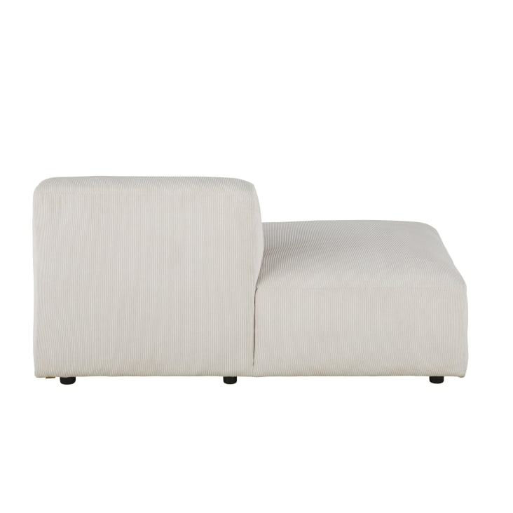 Linkse ribfluwelen chaise longue voor modulaire zetel, beige Maisons