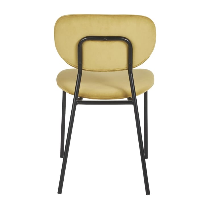 Lot de 2 chaises professionnelles en métal noir et velours jaune moutarde-Oscarine Business cropped-4