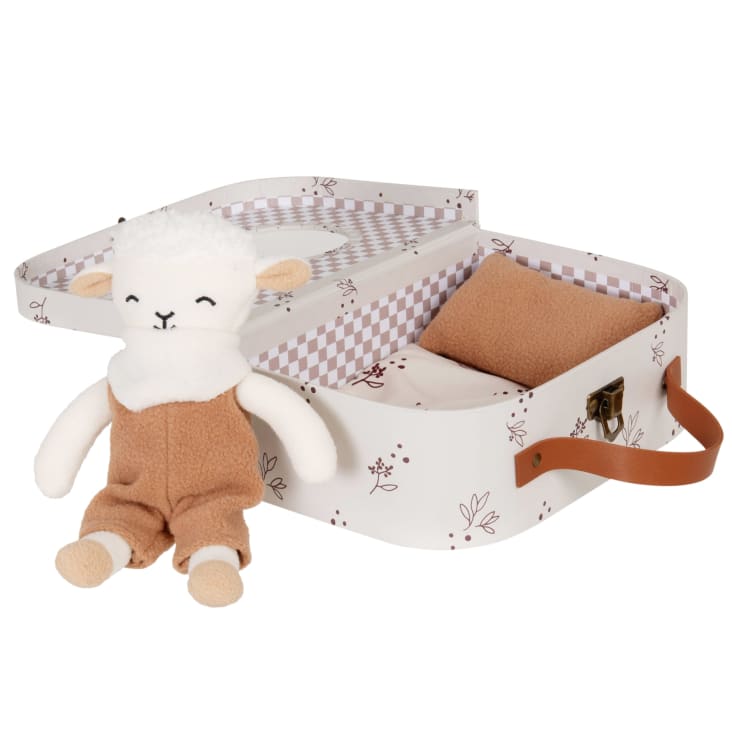 Maletín con muñeco oveja y almohada