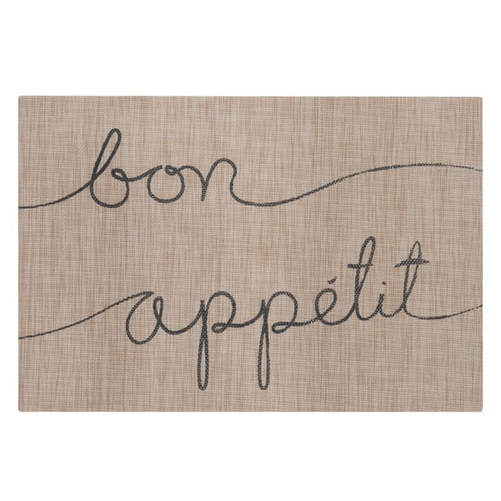 Mantel individual beige jaspeado estampado BON APPETIT | Maisons du Monde