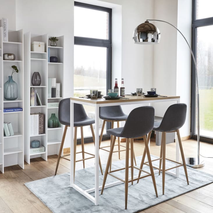 Mesa alta cocina con estante aglomerado blanco 102x50x103,5 cm - referencia  Mqm-809458