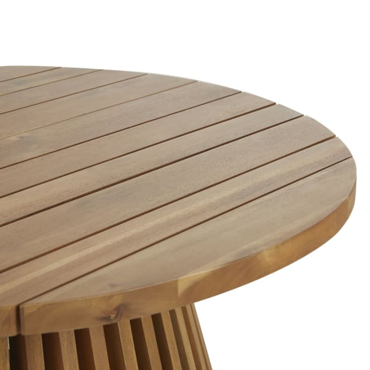 Mesa baja de jardín redonda de madera de acacia maciza-Baya cropped-2