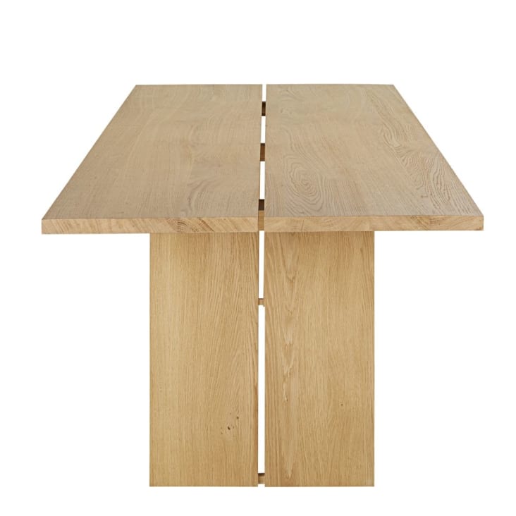Mesa de comedor de madera de roble maciza beige para 8/10 personas, L. 200-Aoka cropped-2
