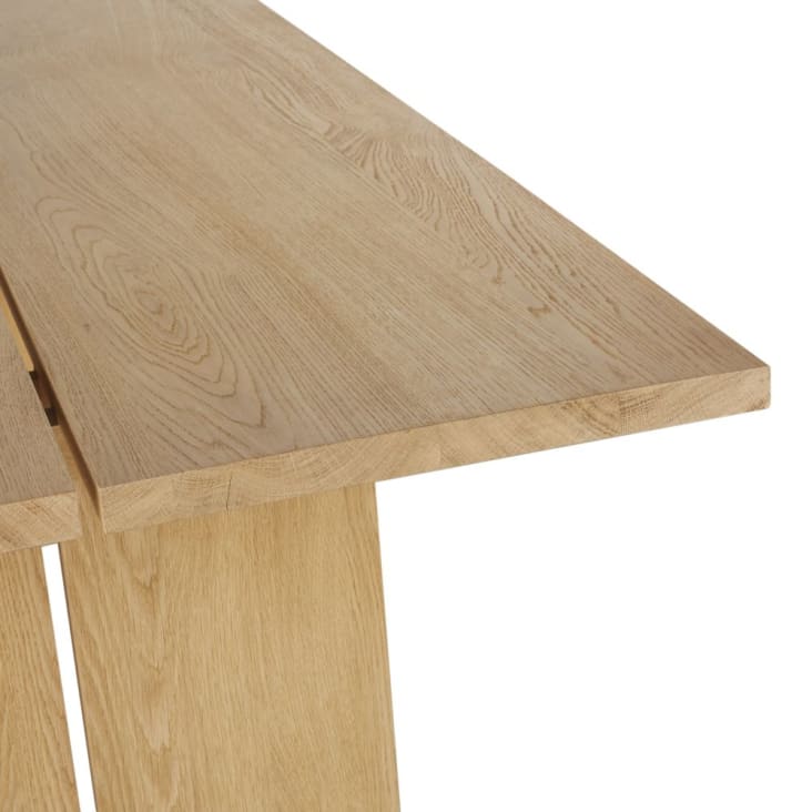 Mesa de comedor de madera de roble maciza beige para 8/10 personas, L. 200-Aoka cropped-3