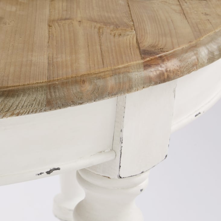 Mesa de comedor extensible en madera reciclada y madera de álamo de 6/14 personas con ruedas L.125/325-Provence detail-3