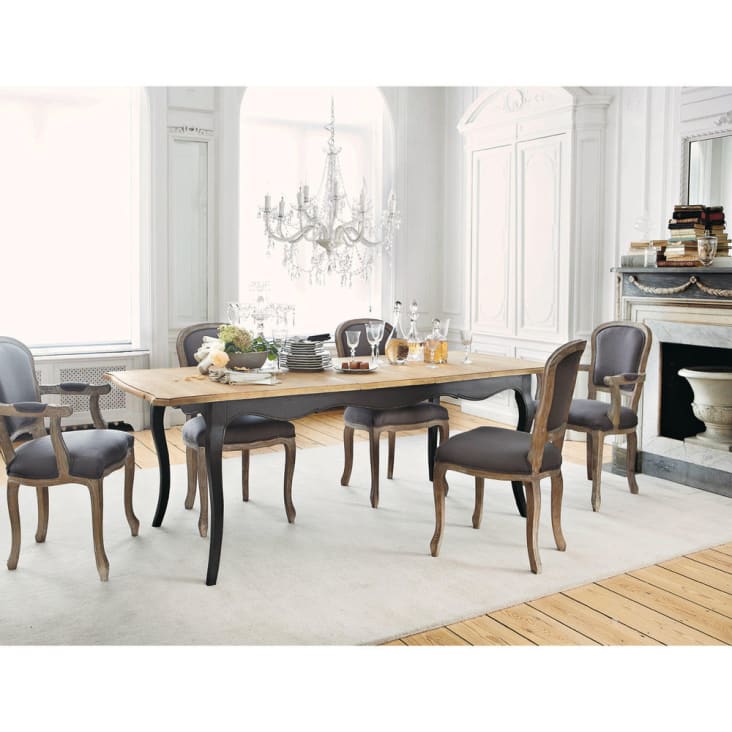 Mesa de jantar extensível de madeira de mangueira largura 180 cm-Versailles ambiance-3