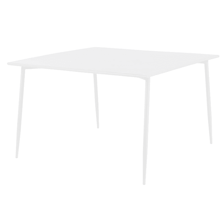 Mesa de jardín cuadrada de metal blanco para 8 personas L.120-Zinav cropped-2