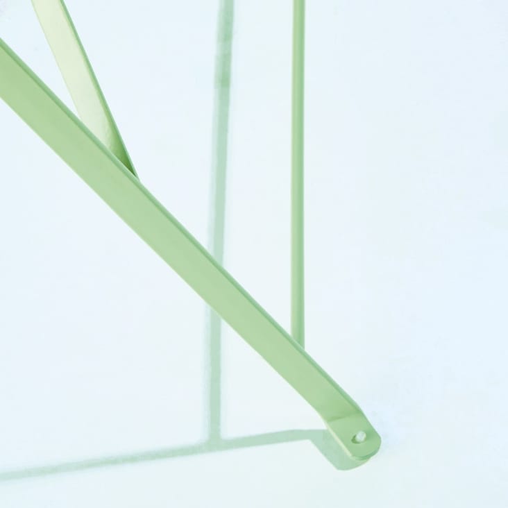 Mesa de jardín plegable de metal verde agua D. 68-Guinguette detail-3