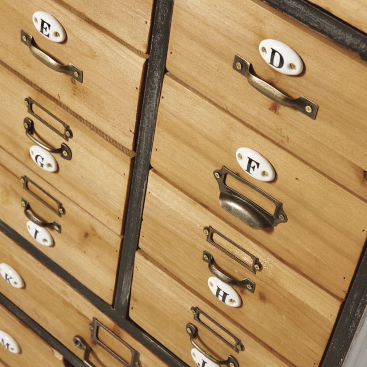 Meuble de rangement 12 tiroirs à roulettes-HAROLD cropped-4