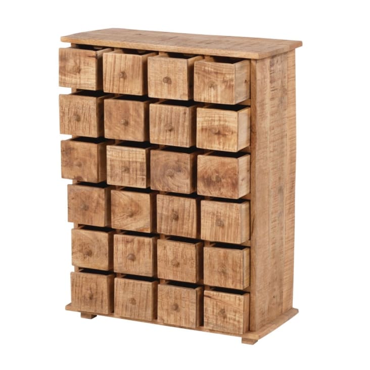 Petit meuble de rangement 6 tiroirs en bois de manguier
