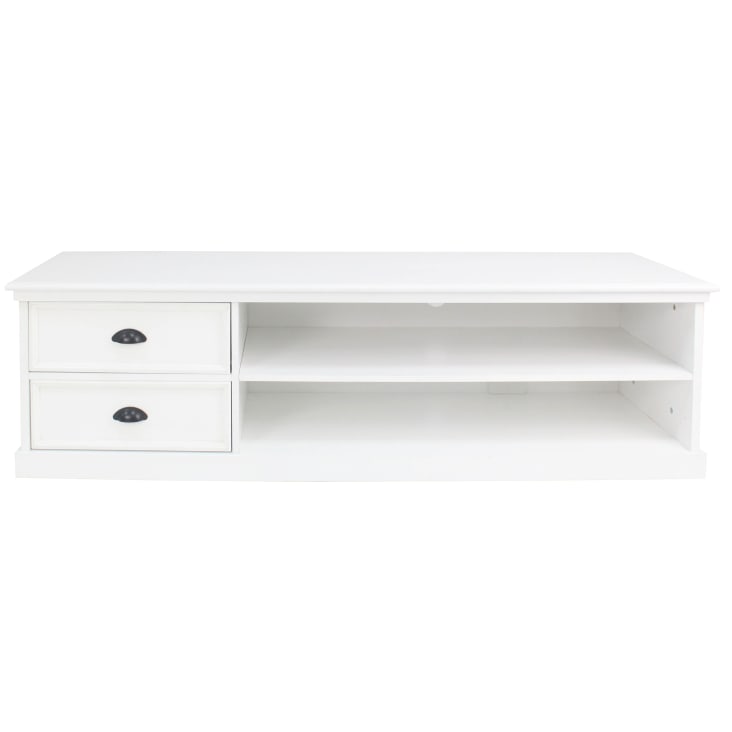Meuble TV 2 tiroirs blanc-Newport