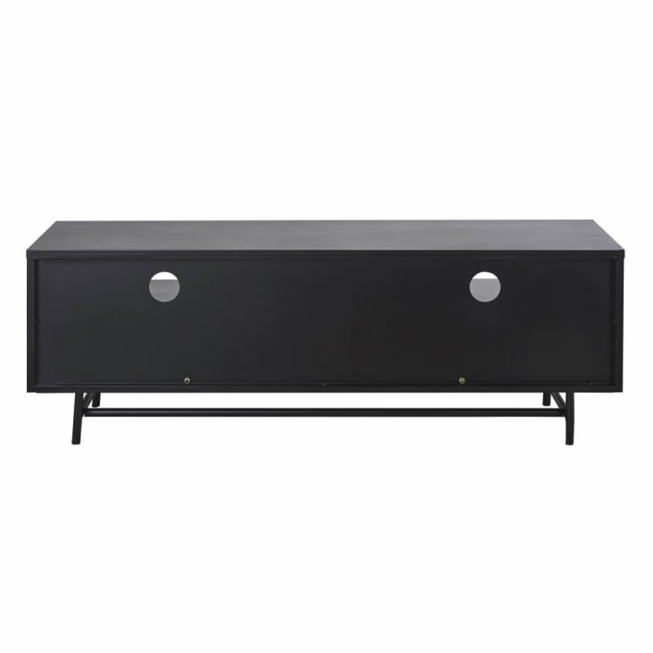 Meuble TV 2 tiroirs en métal noir mat-Watkin cropped-3