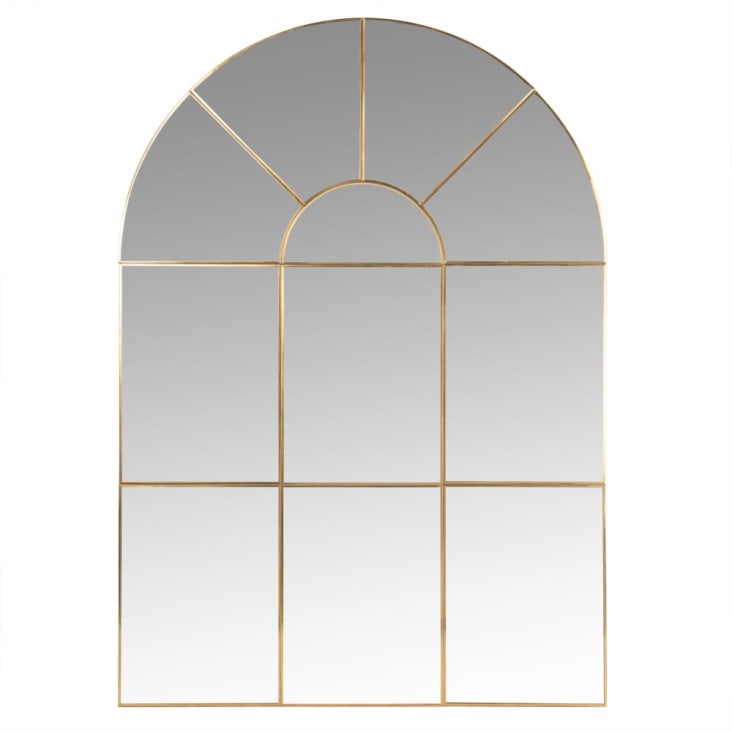Miroir arche fenêtre en métal doré 50x70 ORANGERIE | Maisons du Monde