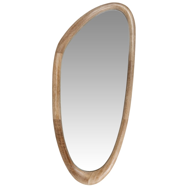 Miroir sculpté à la main 80x50x2,5 cm bois de manguier solide | Leroy