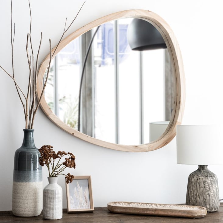 Miroir organique en bois de sapin 75x70 AJAM | Maisons du Monde