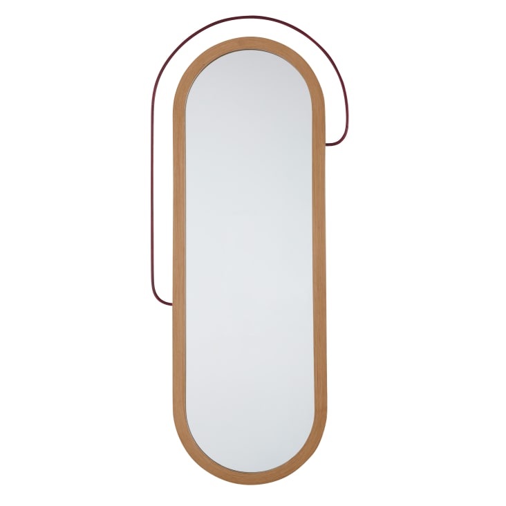 Miroir ovale en bois de pin et métal violet 62x149 ORIA | Maisons du Monde