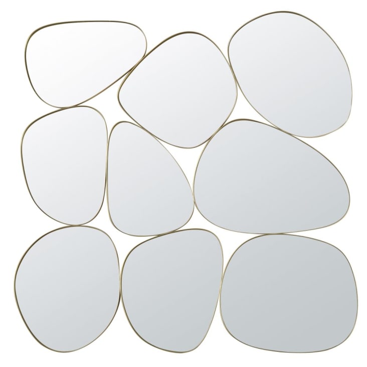 Miroirs organiques en métal doré 120x120 GALIA | Maisons du Monde