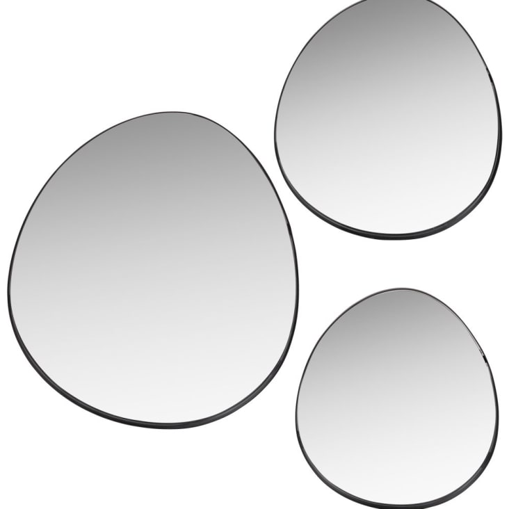 Miroirs organiques en métal noir (x3) 43x39-APAJA