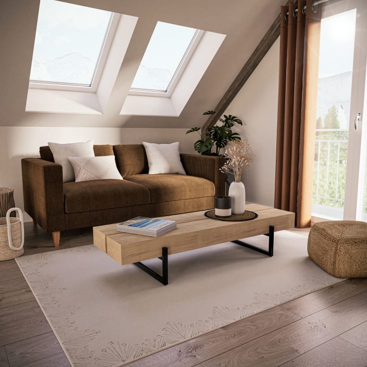 LOFT LIVING Bloom Vorhang Aus Kunstleinen, 127x213 Cm, Rouge - Mit Ösen & Lichtfilternd