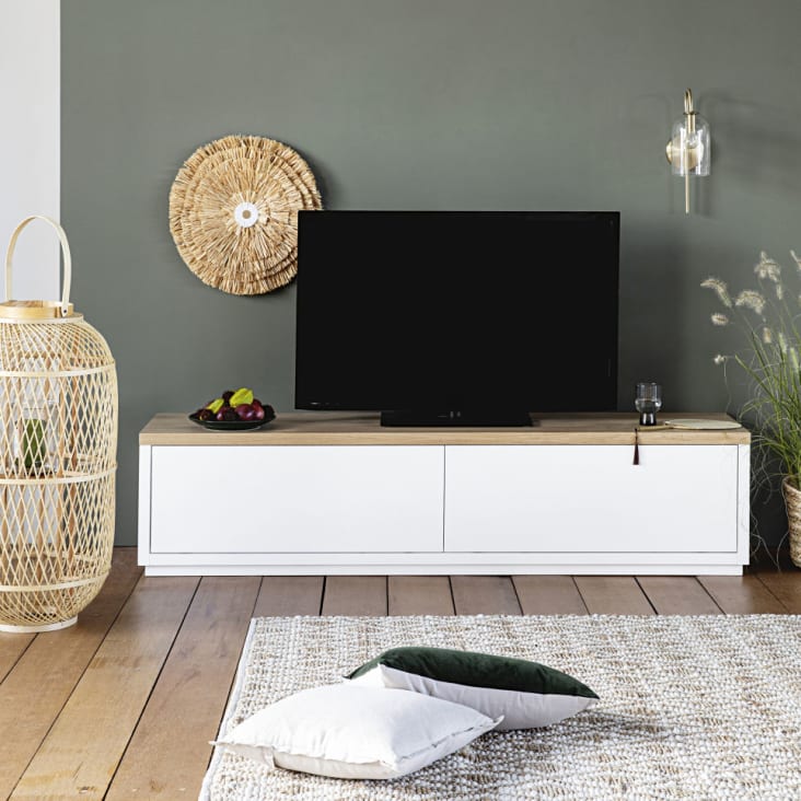 Móvel de TV com 2 portas branco comprimento 180-Austral ambiance-8