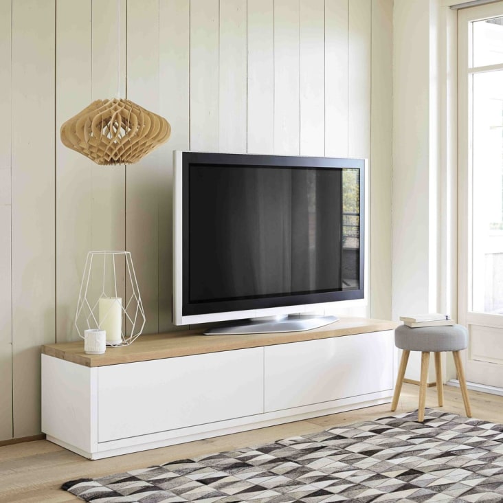 Móvel de TV com 2 portas branco comprimento 180-Austral ambiance-10