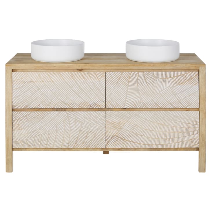 Mueble de baño con 2 cajones, diseño blanco-Boracay