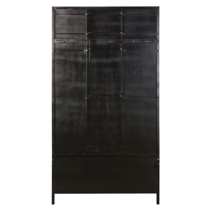 Mueble de entrada con espejo de metal negro-Scott cropped-3