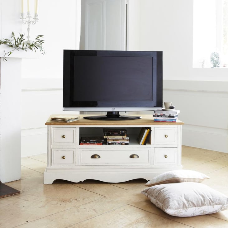 Mueble de TV color crema-Léontine ambiance-4