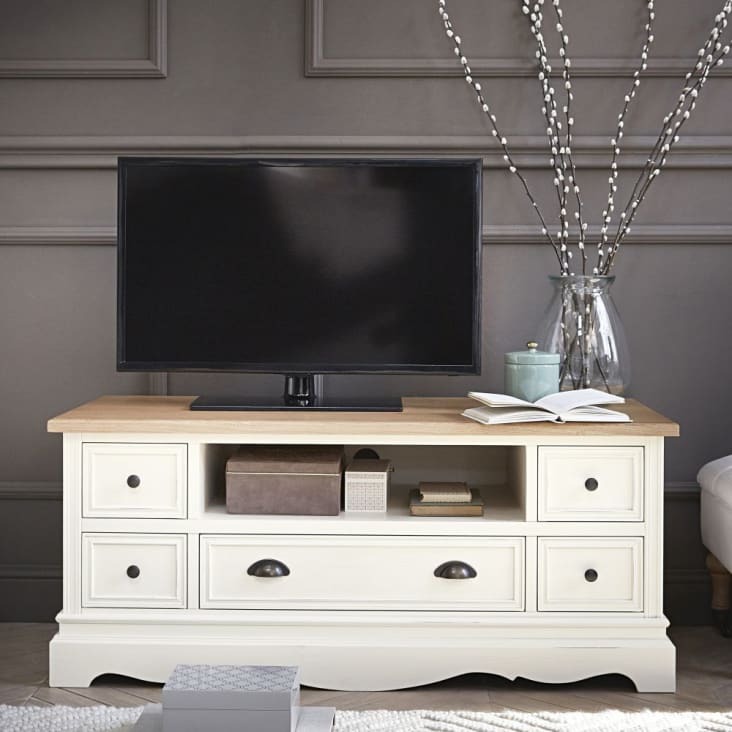 Mueble de TV color crema-Léontine ambiance-3