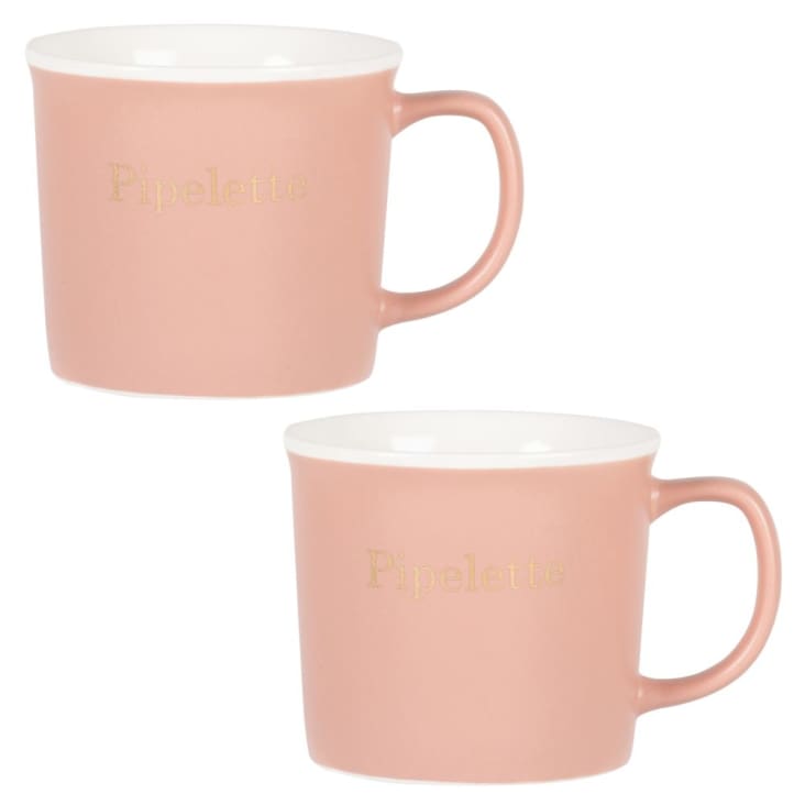 Mug en porcelaine rose avec inscription-PIPELETTE