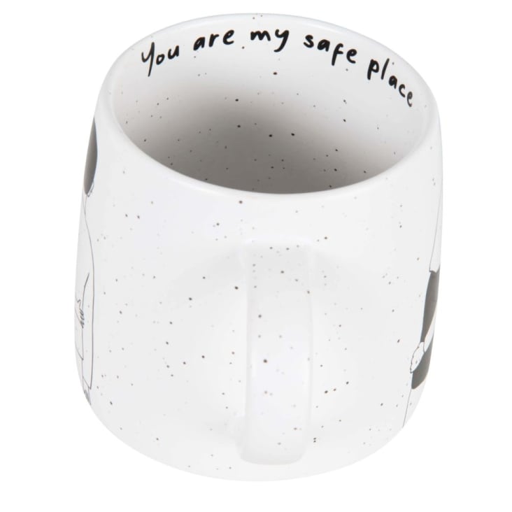 Mug in gres bianco e nero con motivo coppia LOVE