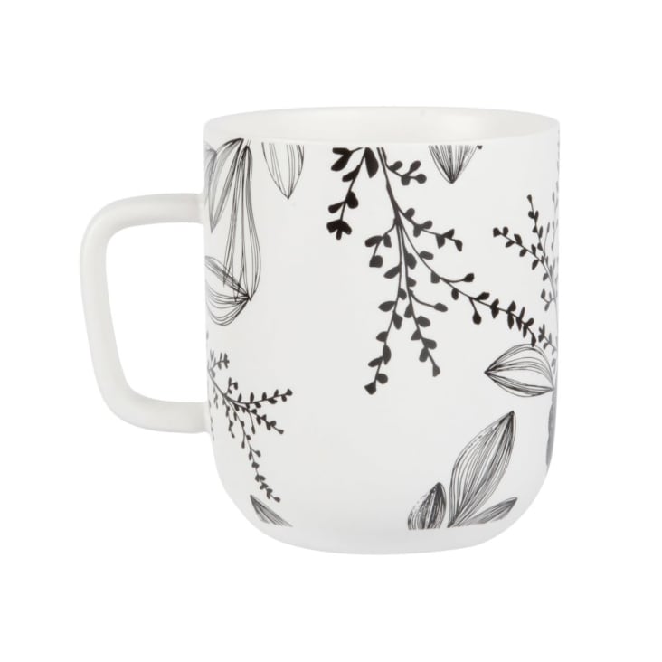 Mug in porcellana bianca motivo floreale nero-SHODO cropped-2