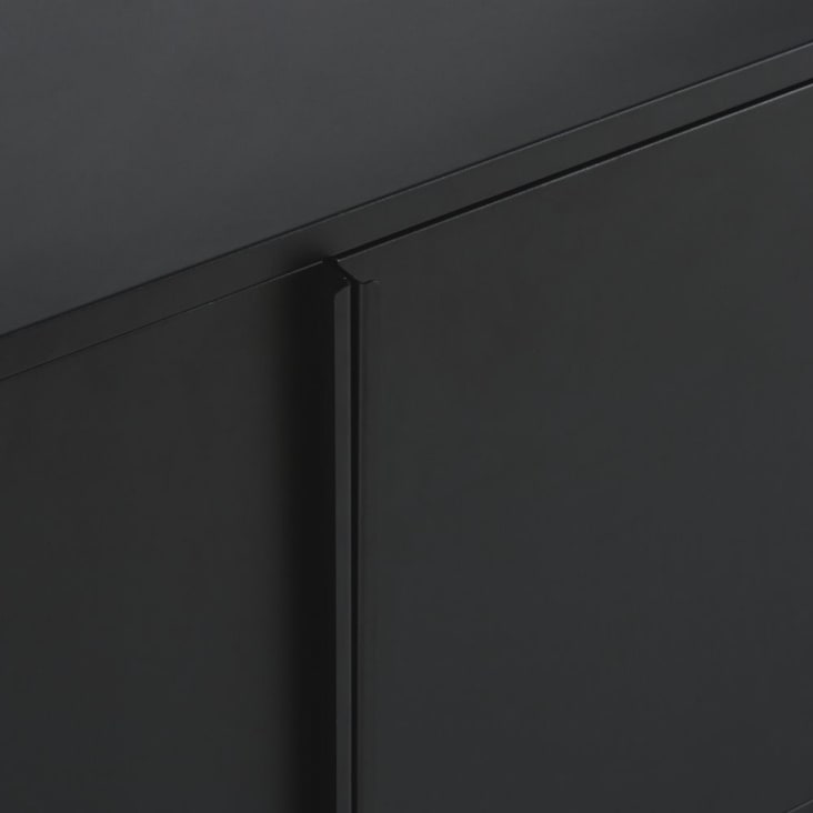 Niedriges Sideboard mit 4 Türen aus mattschwarzem Metall-Watkin cropped-3