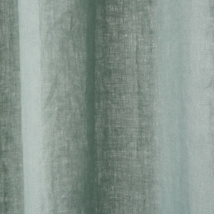 Ösenvorhang aus gewaschenem Leinen, grünspanfarben, 1 Vorhang 130x300 cropped-2