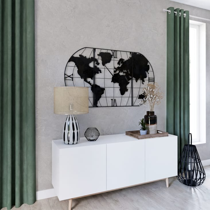 Ösenvorhang aus lindgrünem Samt 140x300, 1 Vorhang | Maisons du Monde