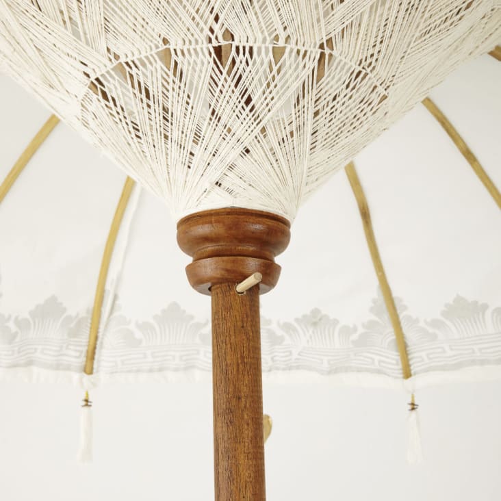 Ombrelle 2x2m en coton écru motifs dorés-Ubud cropped-2