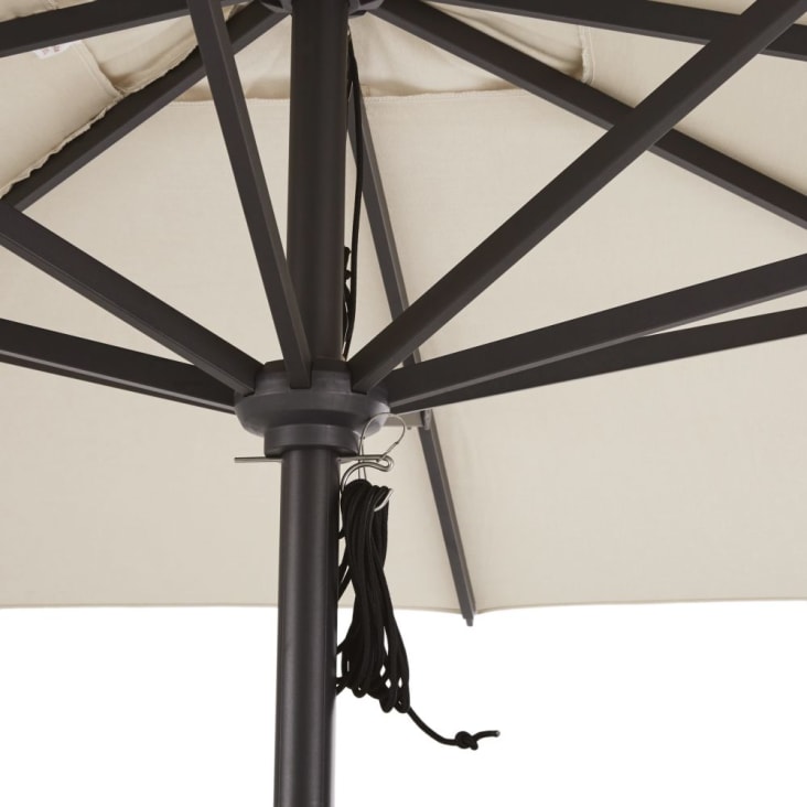 Ombrellone dritto professionale in alluminio con base e tela écrue 3x3 m-Umbrella Business cropped-3