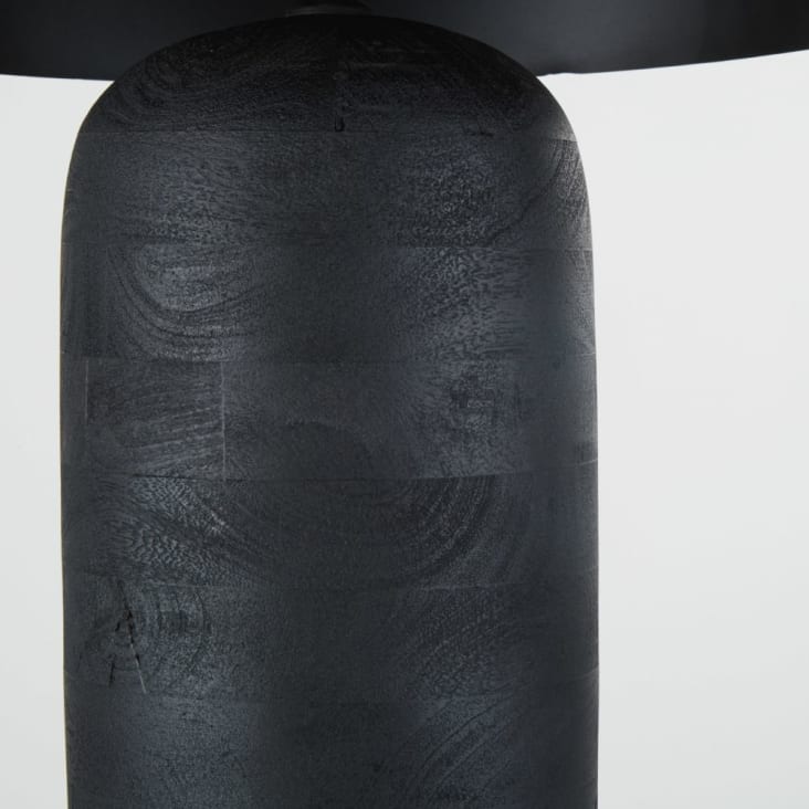 Paddenstoelenlamp van metaal en zwart mangohout cropped-2