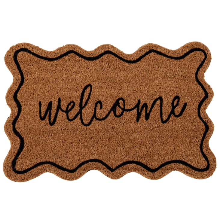 Paillasson Fibre De Coco 40x60 Cm – Dessous PVC Antidérapant, Motif Fleurs, Intérieur/extérieur