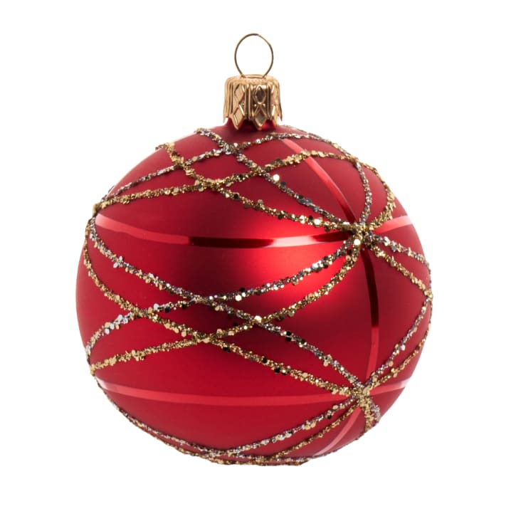Pallina Natale Infrangibile 8cm - Design Vintage Rustico Per Albero Decorazioni