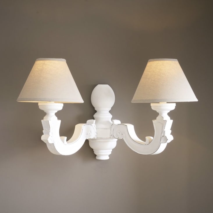 Paulownia Wall Lamp with Grey Shade-Montmartre ambiance-12